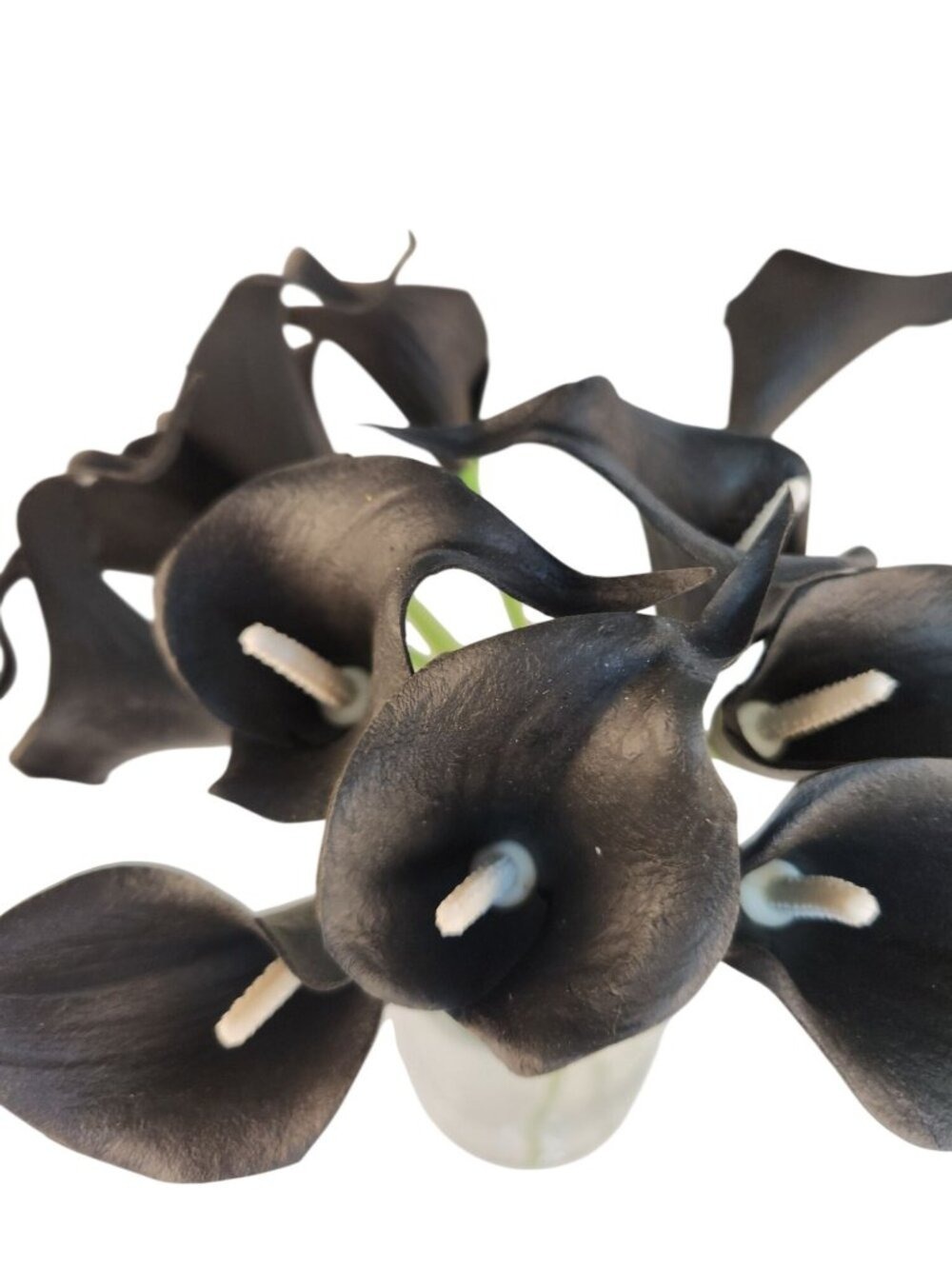 Black Calla Lily Artificial Flowers Set of 5 Stems Gothic Modern Decor - Picture 16 of 16